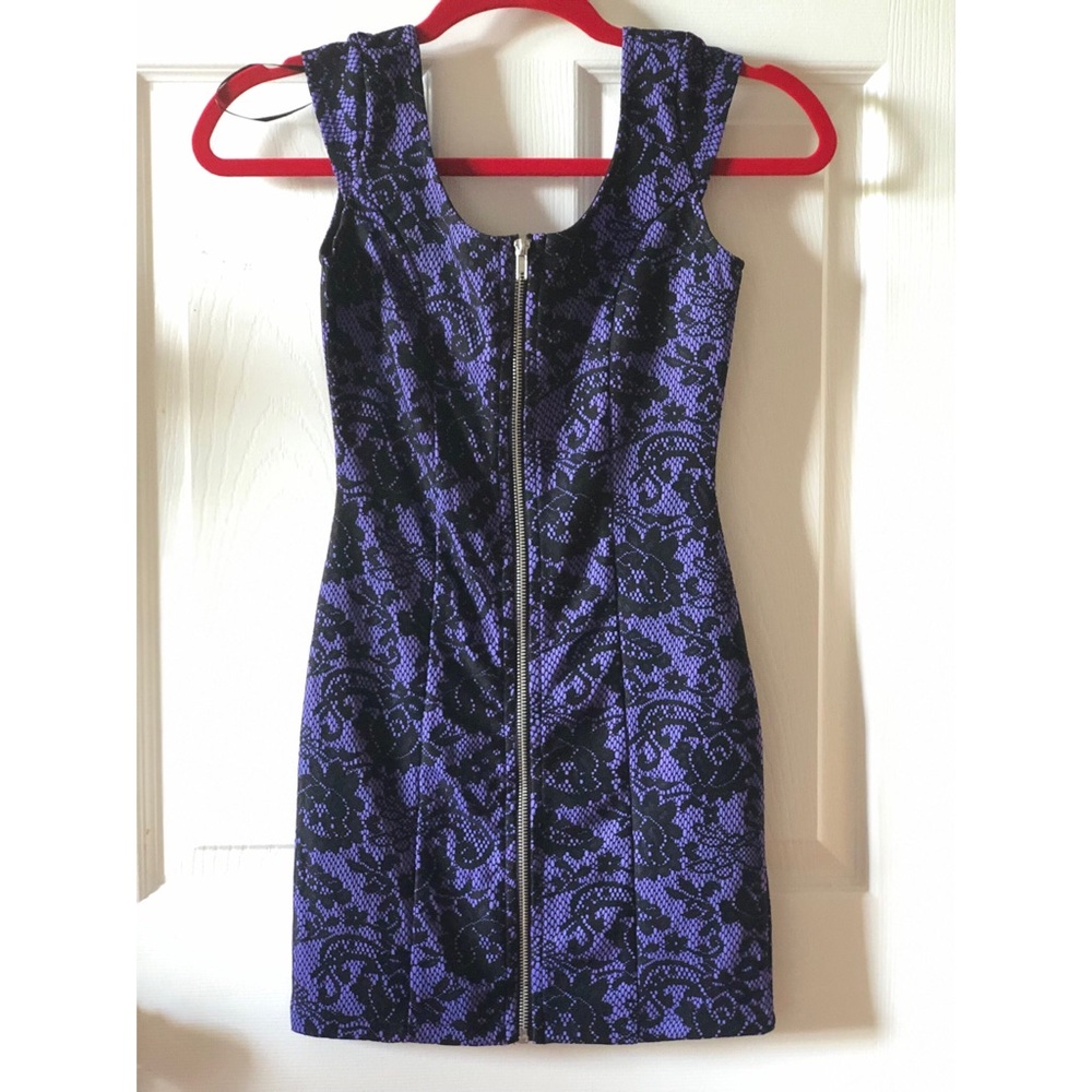 Very sexy front zip up mini dress